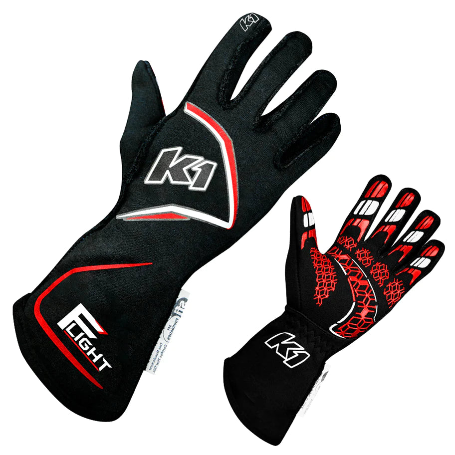 Flight Nomex Black/Red Race Gloves